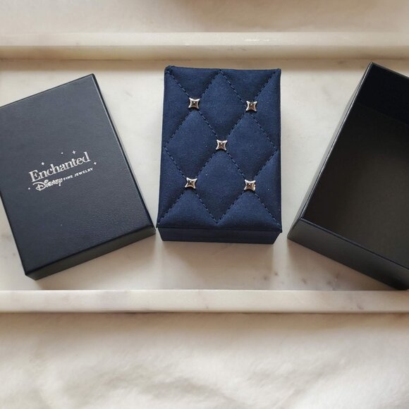 Enchanted Disney Fine Diamond Cinderella 70th Anniversary Flower Stud Earrings - Picture 3 of 6